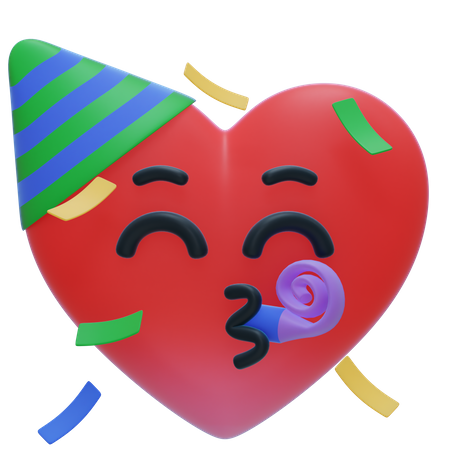 Emoji de fête du cœur  3D Icon
