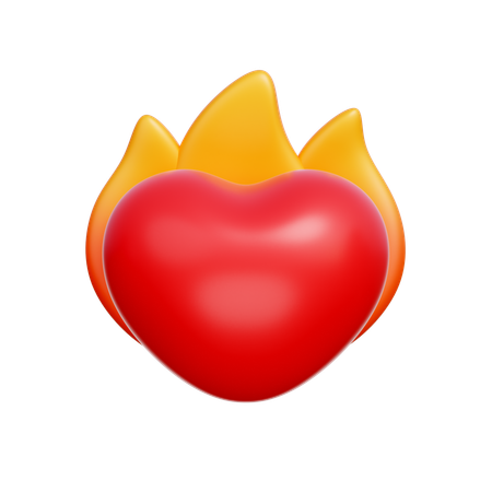 Feu du coeur  3D Icon