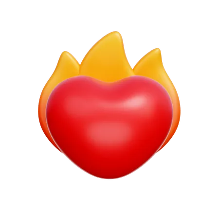 Feu du coeur  3D Icon