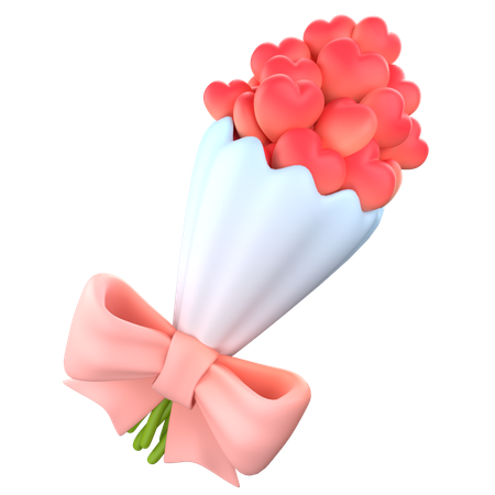 Fleurs de coeur  3D Icon