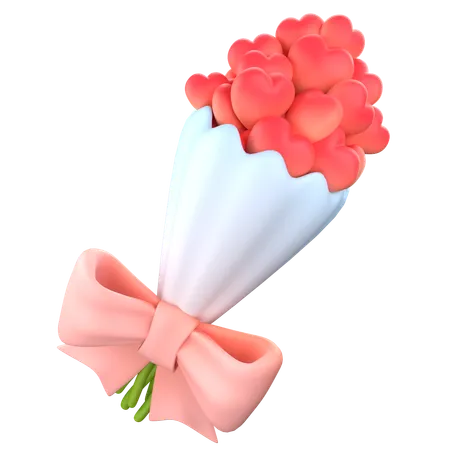 Fleurs de coeur  3D Icon