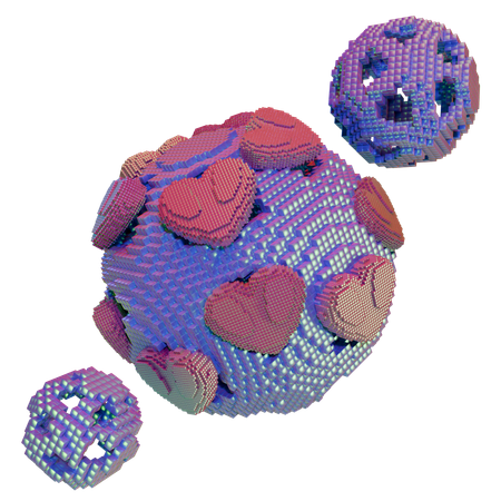 Coeur, globe  3D Icon
