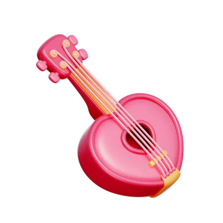 Guitare coeur  3D Icon