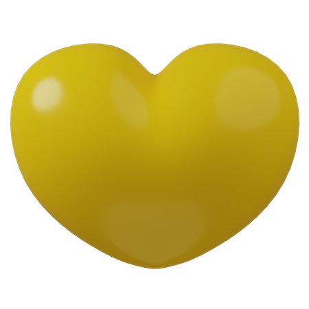 Coeur jaune  3D Icon