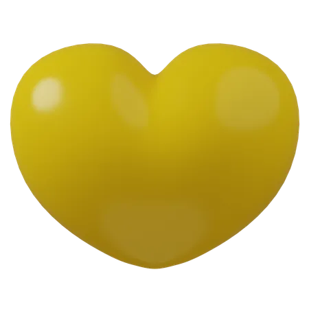 Coeur jaune  3D Icon