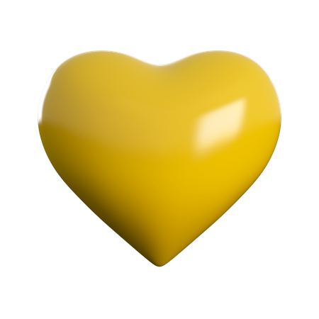 Coeur jaune  3D Icon