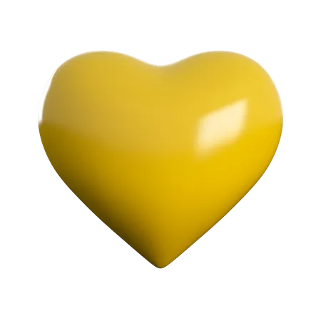 Coeur jaune  3D Icon