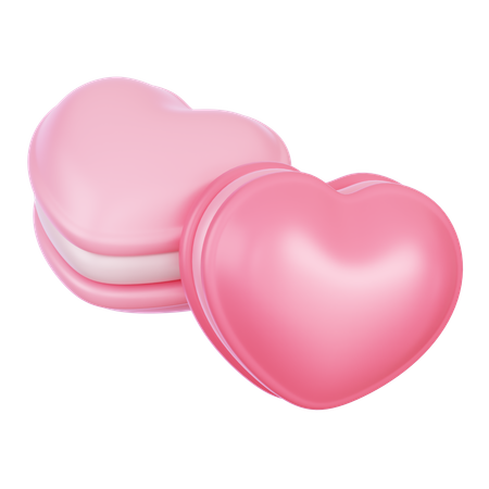 Macarons en forme de coeur  3D Icon