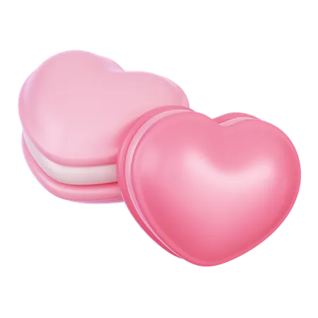 Macarons en forme de coeur  3D Icon