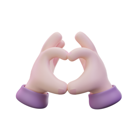 Geste de la main du coeur  3D Icon