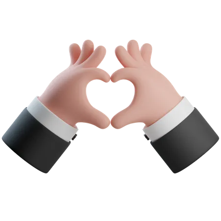 Geste de la main du coeur  3D Icon