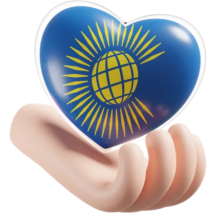 Coeur Soins Des Mains Drapeau Du Commonwealth Des Nations  3D Icon