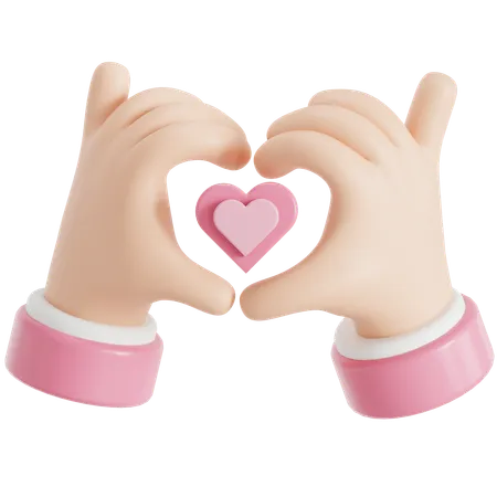 Mains de coeur  3D Icon