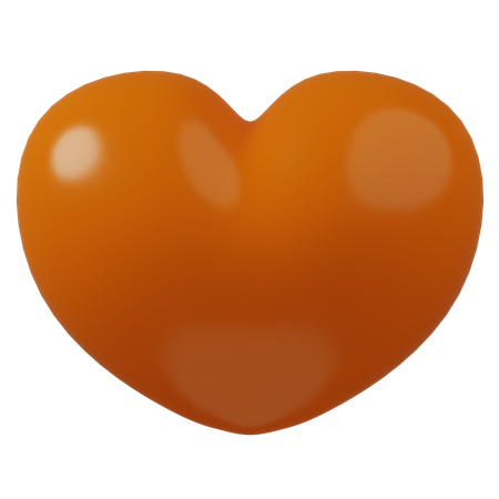 Coeur orange  3D Icon