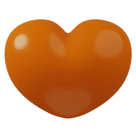 Coeur orange  3D Icon