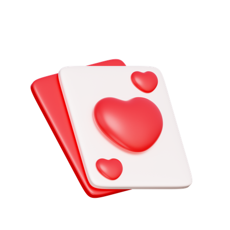 Carte de poker coeur  3D Icon