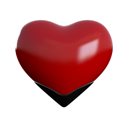 Coeur rouge et noir  3D Icon