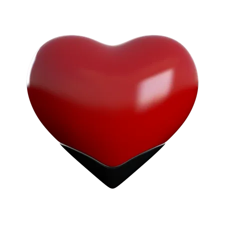 Coeur rouge et noir  3D Icon