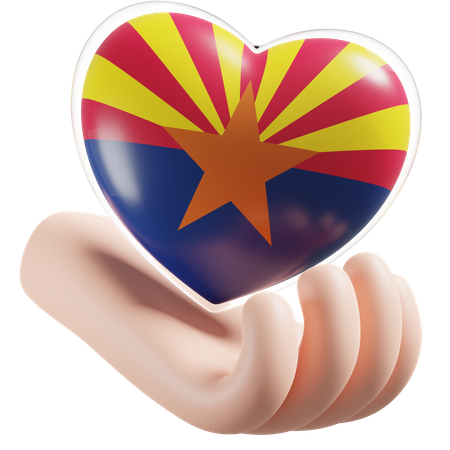 Coeur, Soins Mains, Drapeau, De, Arizona  3D Icon