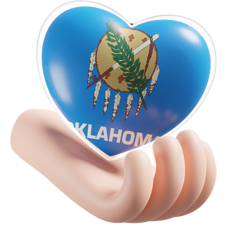 Coeur, Soins Mains, Drapeau, De, Oklahoma  3D Icon