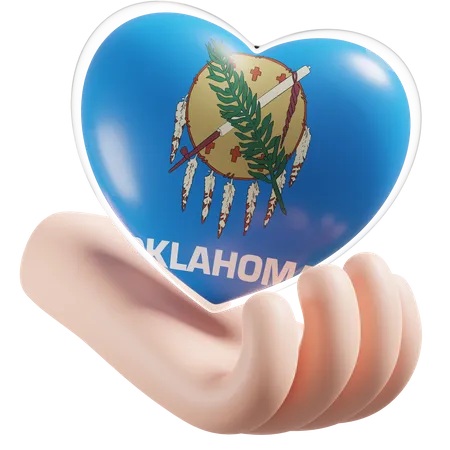 Coeur, Soins Mains, Drapeau, De, Oklahoma  3D Icon