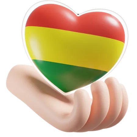 Coeur Soins Des Mains Drapeau De La Bolivie  3D Icon