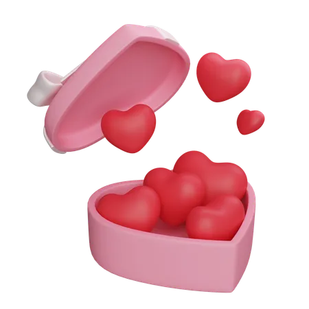 Coeur sortant de la boîte  3D Icon