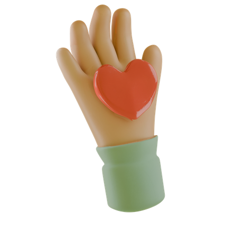 Coeur sur la paume  3D Icon