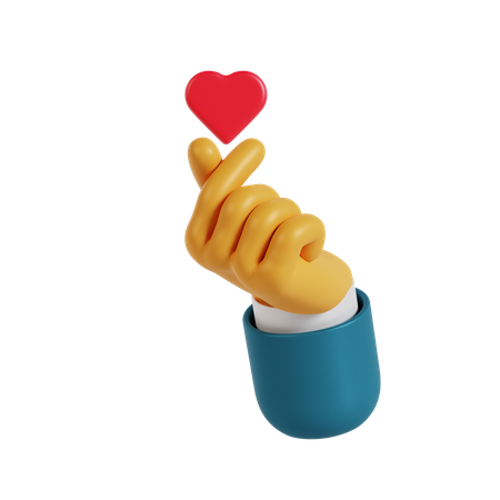 Coeur tenant le geste de la main  3D Illustration