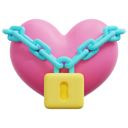 Coeur verrouillé  3D Icon