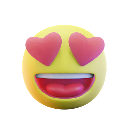 Emoji visage coeur  3D Icon