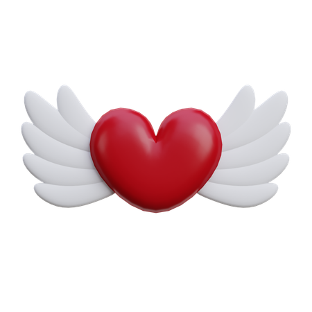 Coeur volant  3D Icon