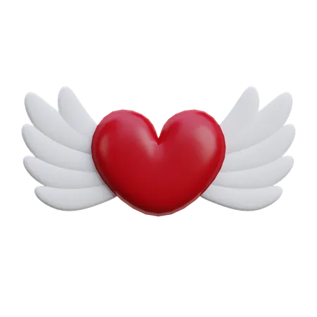 Coeur volant  3D Icon