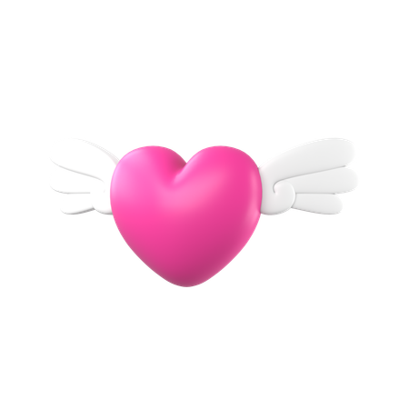 Coeur volant  3D Icon