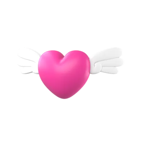 Coeur volant  3D Icon