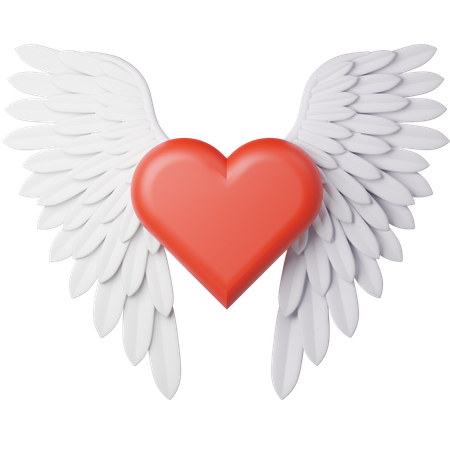 Coeur volant  3D Icon