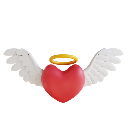 Coeur volant  3D Icon