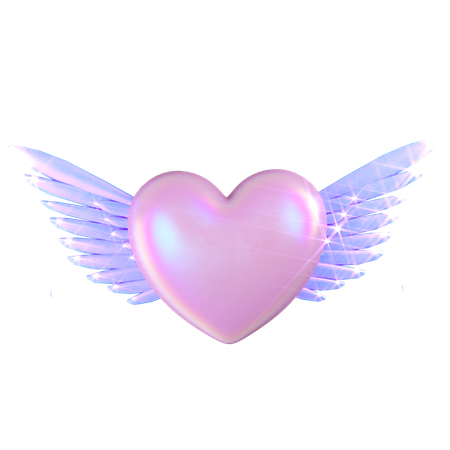 Coeur volant holographique  3D Icon