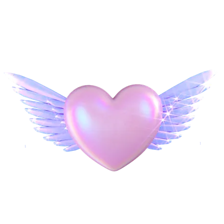 Coeur volant holographique  3D Icon