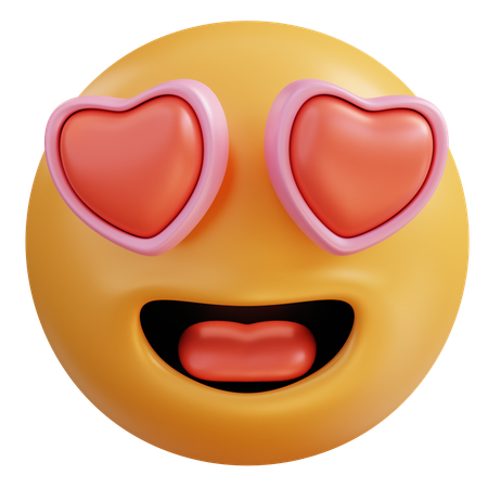 Emoji yeux coeur  3D Icon