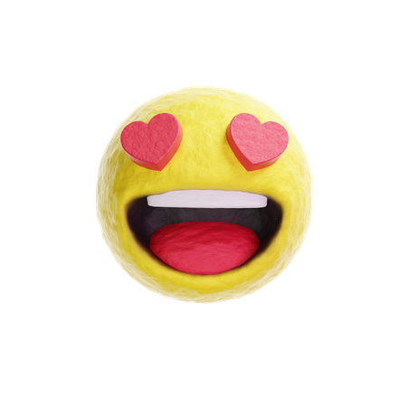 Emoji yeux coeur  3D Logo