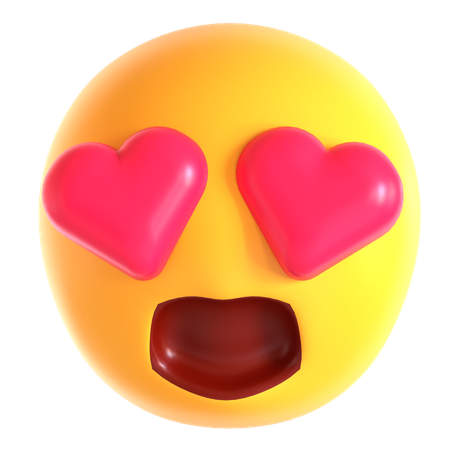 Emoji visage yeux coeur  3D Icon