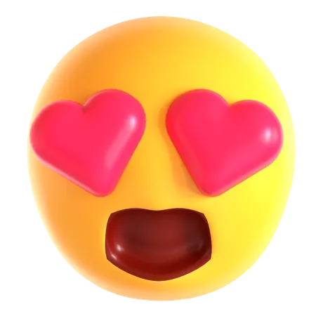 Emoji visage yeux coeur  3D Icon