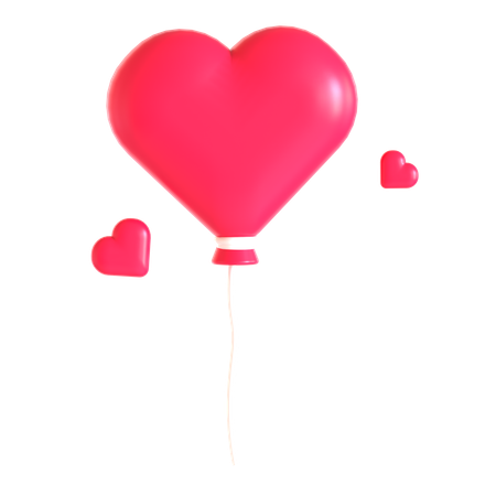 Ballon de coeurs  3D Icon