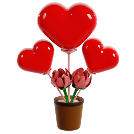 Coeurs et fleurs  3D Icon