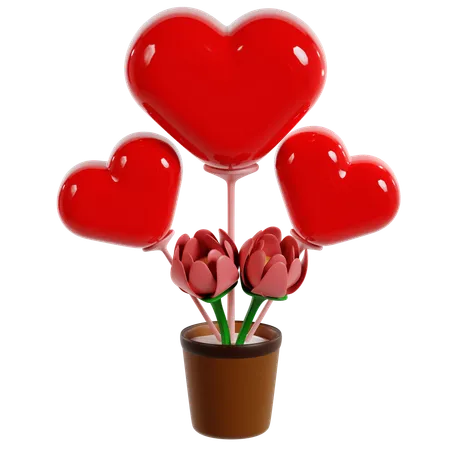Coeurs et fleurs  3D Icon