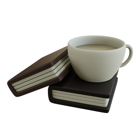 Coffee And Books  3D Icon