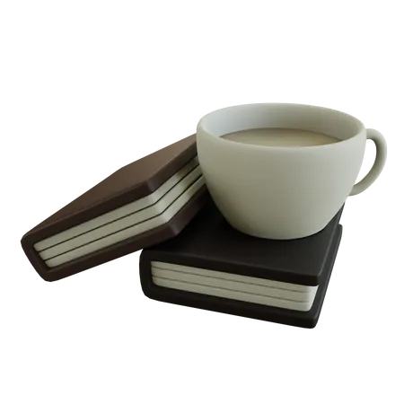 Coffee And Books  3D Icon