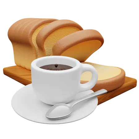 Coffee And Bread  3D Icon