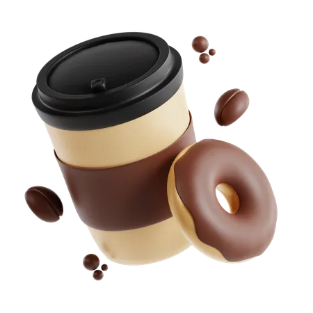 Coffee And Donut  3D Icon